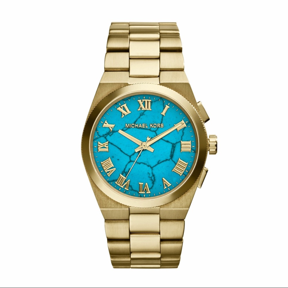 Michael Kors gold/turquoise watch